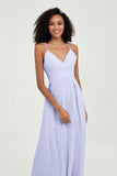 Criss Cross Straps Chiffon Bridesmaid Dress Spaghetti Straps Formal Evening Dresses Gowns