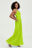 Criss Cross Straps Chiffon Bridesmaid Dress Spaghetti Straps Formal Evening Dresses Gowns