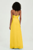 Criss Cross Straps Chiffon Bridesmaid Dress Spaghetti Straps Formal Evening Dresses Gowns