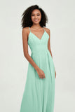 Criss Cross Straps Chiffon Bridesmaid Dress Spaghetti Straps Formal Evening Dresses Gowns
