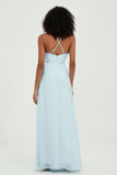 Criss Cross Straps Chiffon Bridesmaid Dress Spaghetti Straps Formal Evening Dresses Gowns