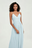 Criss Cross Straps Chiffon Bridesmaid Dress Spaghetti Straps Formal Evening Dresses Gowns