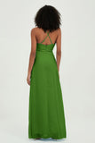Criss Cross Straps Chiffon Bridesmaid Dress Spaghetti Straps Formal Evening Dresses Gowns