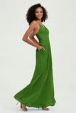 Criss Cross Straps Chiffon Bridesmaid Dress Spaghetti Straps Formal Evening Dresses Gowns