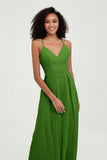 Criss Cross Straps Chiffon Bridesmaid Dress Spaghetti Straps Formal Evening Dresses Gowns