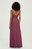 Criss Cross Straps Chiffon Bridesmaid Dress Spaghetti Straps Formal Evening Dresses Gowns