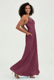 Criss Cross Straps Chiffon Bridesmaid Dress Spaghetti Straps Formal Evening Dresses Gowns