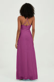 Criss Cross Straps Chiffon Bridesmaid Dress Spaghetti Straps Formal Evening Dresses Gowns