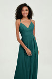 Criss Cross Straps Chiffon Bridesmaid Dress Spaghetti Straps Formal Evening Dresses Gowns