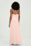 Criss Cross Straps Chiffon Bridesmaid Dress Spaghetti Straps Formal Evening Dresses Gowns