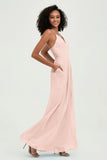 Criss Cross Straps Chiffon Bridesmaid Dress Spaghetti Straps Formal Evening Dresses Gowns