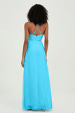 Criss Cross Straps Chiffon Bridesmaid Dress Spaghetti Straps Formal Evening Dresses Gowns