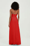 Criss Cross Straps Chiffon Bridesmaid Dress Spaghetti Straps Formal Evening Dresses Gowns