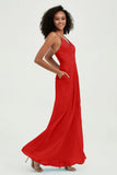 Criss Cross Straps Chiffon Bridesmaid Dress Spaghetti Straps Formal Evening Dresses Gowns