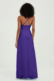 Criss Cross Straps Chiffon Bridesmaid Dress Spaghetti Straps Formal Evening Dresses Gowns