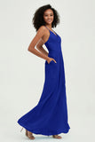 Criss Cross Straps Chiffon Bridesmaid Dress Spaghetti Straps Formal Evening Dresses Gowns