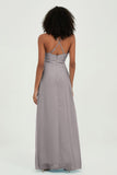 Criss Cross Straps Chiffon Bridesmaid Dress Spaghetti Straps Formal Evening Dresses Gowns