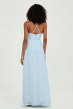 Criss Cross Straps Chiffon Bridesmaid Dress Spaghetti Straps Formal Evening Dresses Gowns