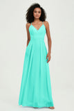 Criss Cross Straps Chiffon Bridesmaid Dress Spaghetti Straps Formal Evening Dresses Gowns
