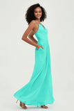 Criss Cross Straps Chiffon Bridesmaid Dress Spaghetti Straps Formal Evening Dresses Gowns