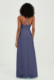 Criss Cross Straps Chiffon Bridesmaid Dress Spaghetti Straps Formal Evening Dresses Gowns