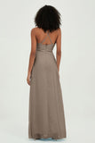 Criss Cross Straps Chiffon Bridesmaid Dress Spaghetti Straps Formal Evening Dresses Gowns