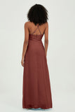Criss Cross Straps Chiffon Bridesmaid Dress Spaghetti Straps Formal Evening Dresses Gowns