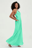 Criss Cross Straps Chiffon Bridesmaid Dress Spaghetti Straps Formal Evening Dresses Gowns