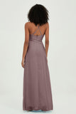 Criss Cross Straps Chiffon Bridesmaid Dress Spaghetti Straps Formal Evening Dresses Gowns