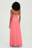 Criss Cross Straps Chiffon Bridesmaid Dress Spaghetti Straps Formal Evening Dresses Gowns