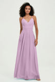 Criss Cross Straps Chiffon Bridesmaid Dress Spaghetti Straps Formal Evening Dresses Gowns