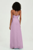 Criss Cross Straps Chiffon Bridesmaid Dress Spaghetti Straps Formal Evening Dresses Gowns