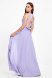 Jewel Neck Chiffon Bridesmaid Gowns Formal Evening Party Dresses A Line with Slit