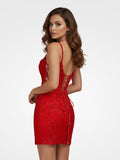 Black V-Neck Lace Short Homecoming Dress With Appliques