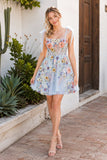A-Line Lilac Short Homecoming Dress with 3D Flowers