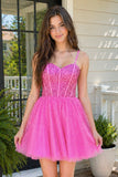 Barbie Style A Line Hot Pink Short Homecoming Dress