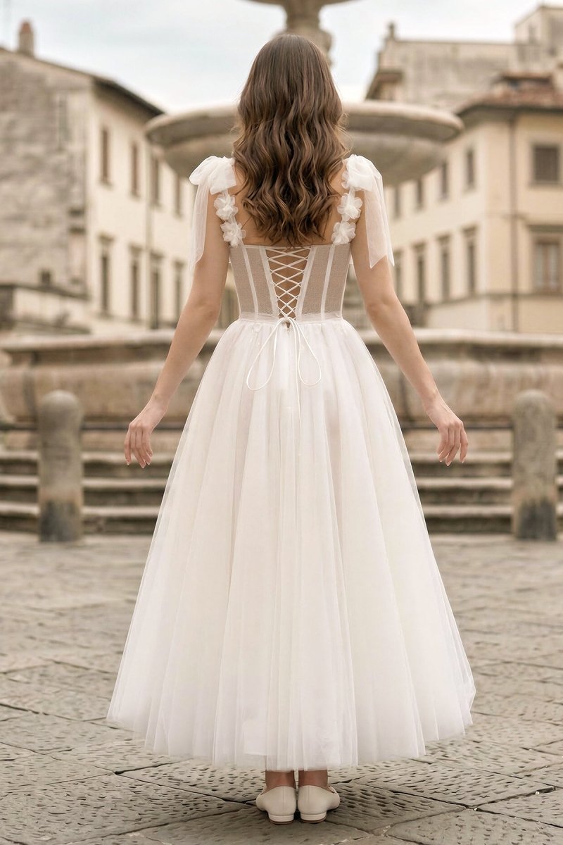White Homecoming Dress with Flowers
