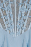 Sky Blue - Sweetheart A Line Chiffon Ruffled Prom Dresses With Appliques