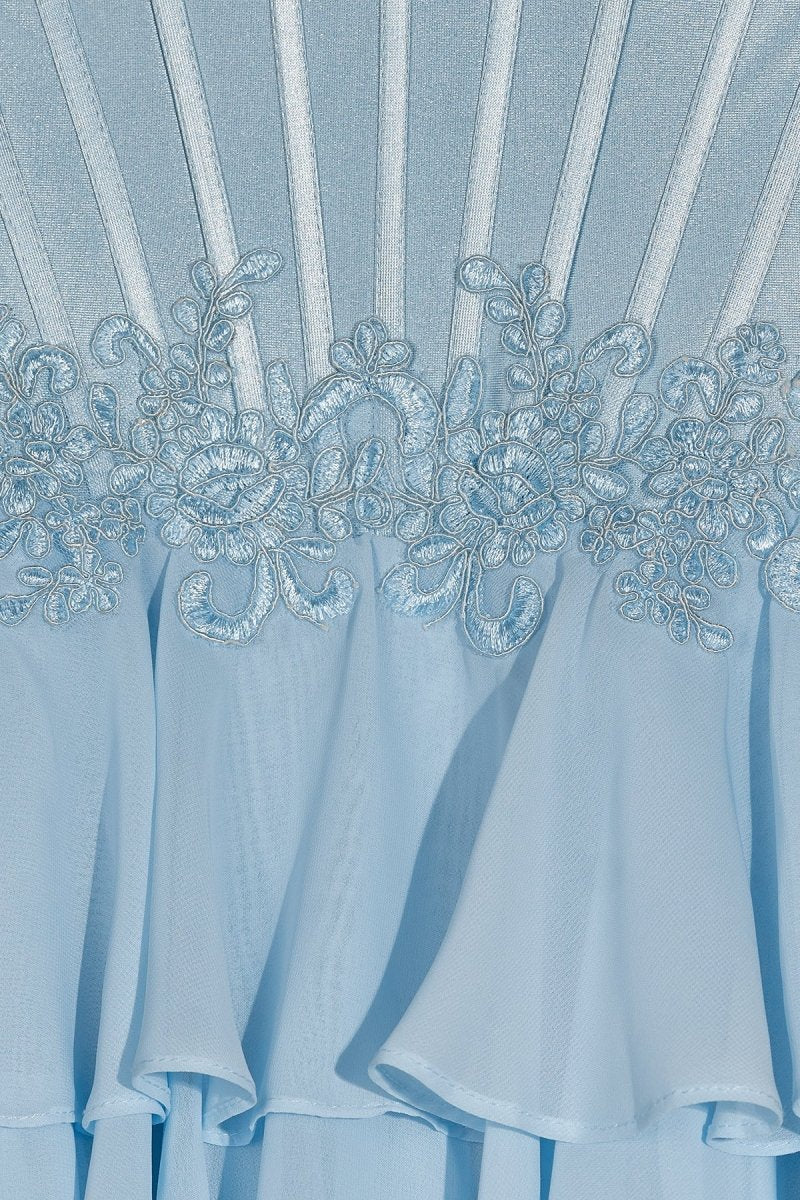 Pink Sweetheart Chiffon Ruffled A Line Formal Prom Dresses With Appliques