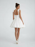Sweet A-Line Sweetheart Sleeveless Short Satin Wedding Dresses