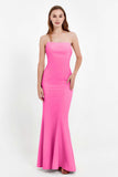 Mermaid Crepe Straight Across Formal Evening Dresses Long Prom Party Bridesmaid Dress Gowns