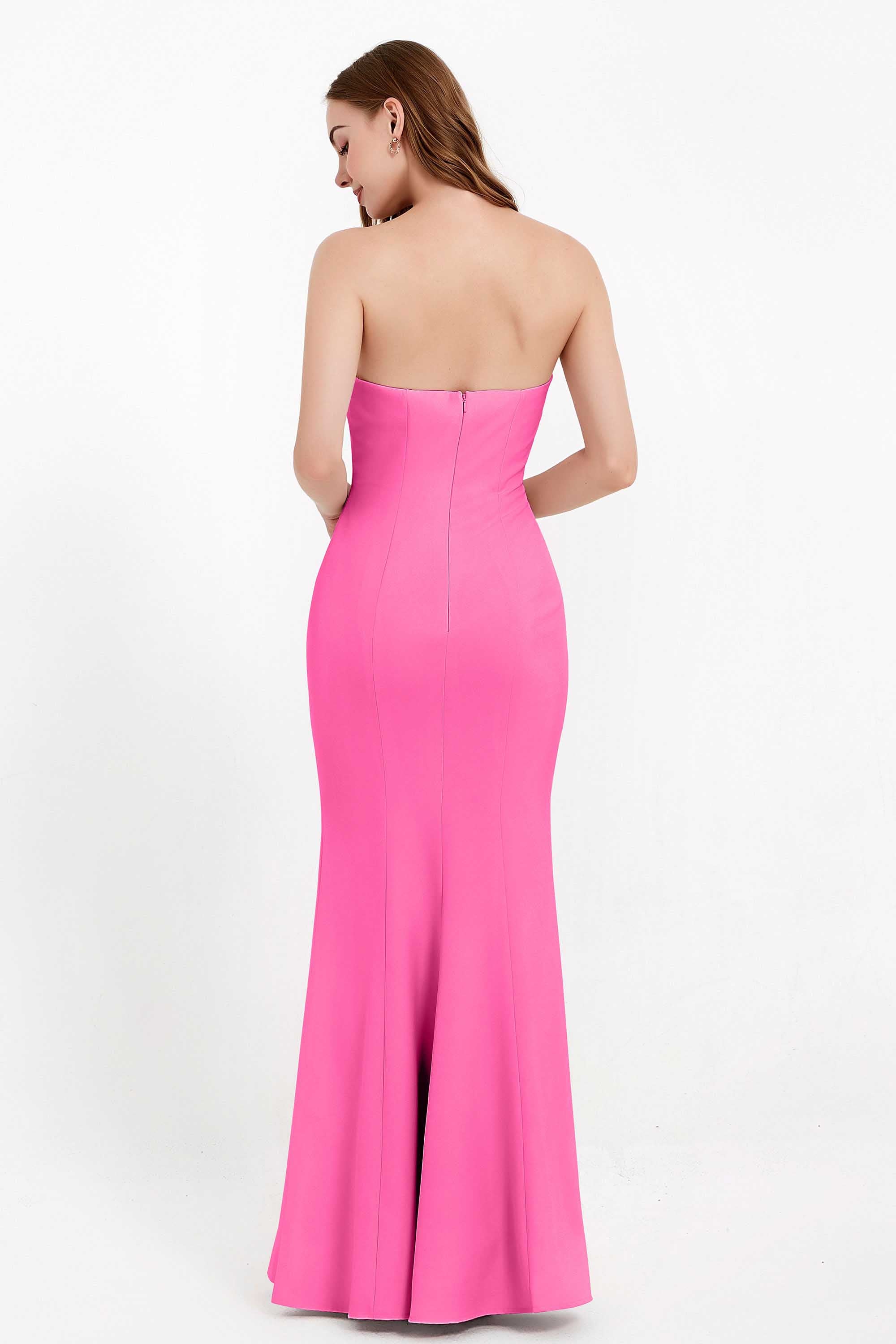 Mermaid Crepe Straight Across Formal Evening Dresses Long Prom Party Bridesmaid Dress Gowns