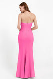 Mermaid Crepe Straight Across Formal Evening Dresses Long Prom Party Bridesmaid Dress Gowns