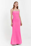 Mermaid Crepe Straight Across Formal Evening Dresses Long Prom Party Bridesmaid Dress Gowns