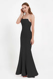 Mermaid Crepe Straight Across Formal Evening Dresses Long Prom Party Bridesmaid Dress Gowns