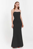 Mermaid Crepe Straight Across Formal Evening Dresses Long Prom Party Bridesmaid Dress Gowns