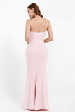 Mermaid Crepe Straight Across Formal Evening Dresses Long Prom Party Bridesmaid Dress Gowns