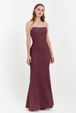 Mermaid Crepe Straight Across Formal Evening Dresses Long Prom Party Bridesmaid Dress Gowns