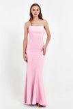 Mermaid Crepe Straight Across Formal Evening Dresses Long Prom Party Bridesmaid Dress Gowns