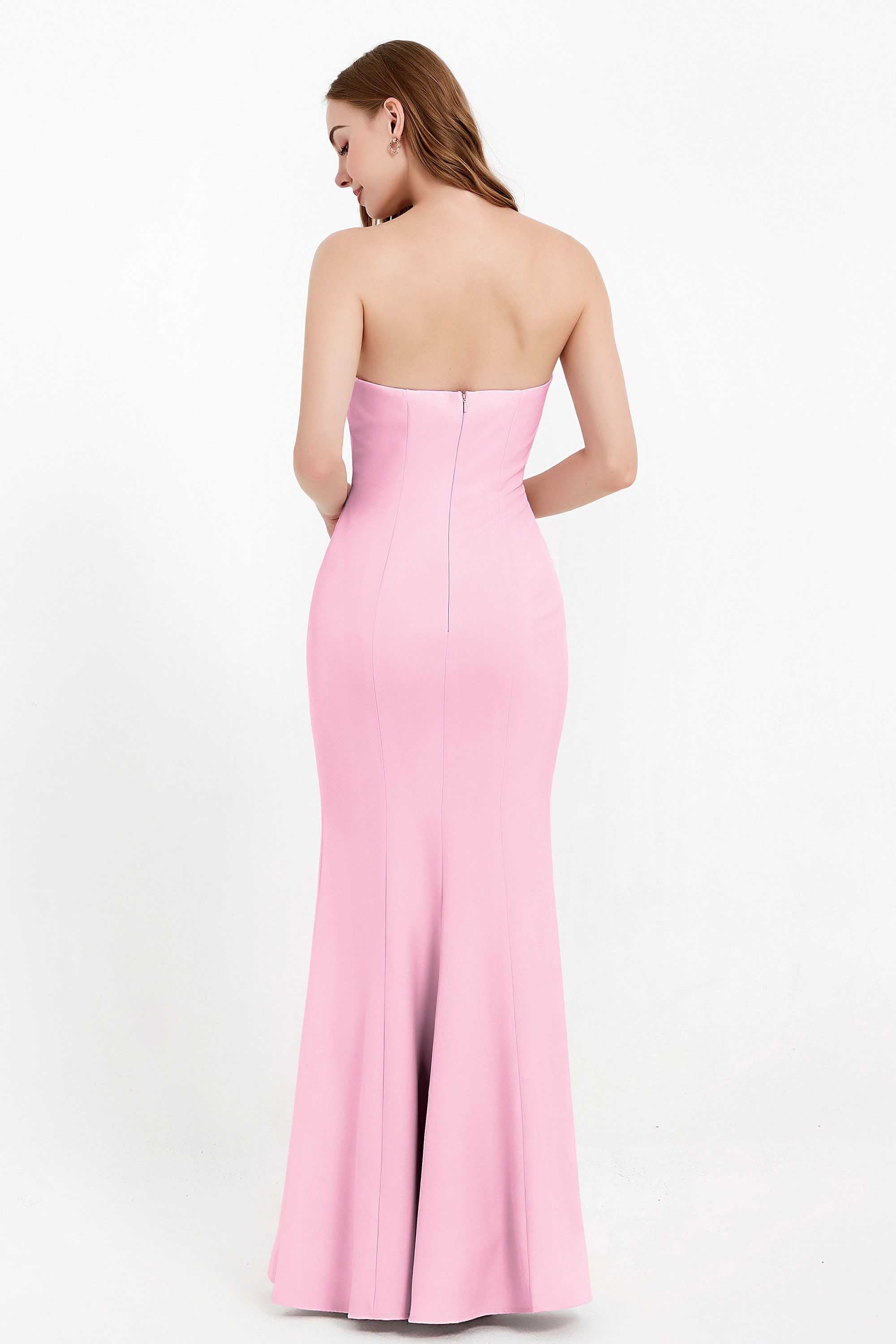 Mermaid Crepe Straight Across Formal Evening Dresses Long Prom Party Bridesmaid Dress Gowns